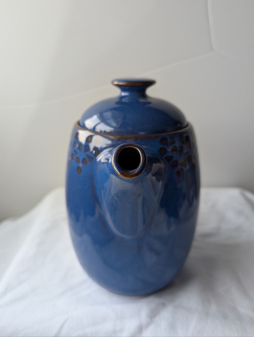 Denby England Midnight Blue Ceramic Coffee Pot Discontinued Vintage - Picture 8 of 16